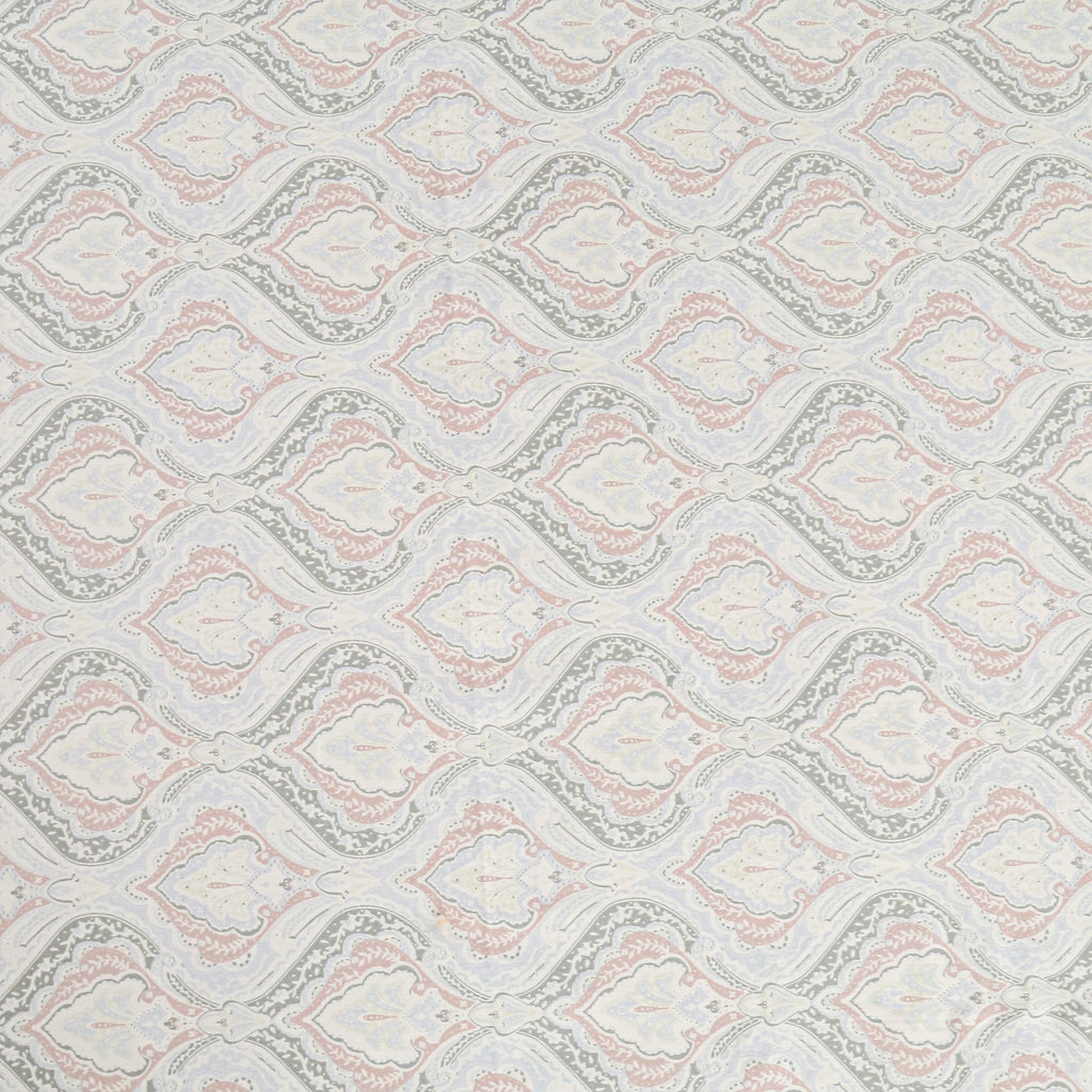 Cotton King Fitted Bedsheet with 2 Pillow Covers 250TC - White with Soft Pastel Ethnic Print (72x78x10 inches)