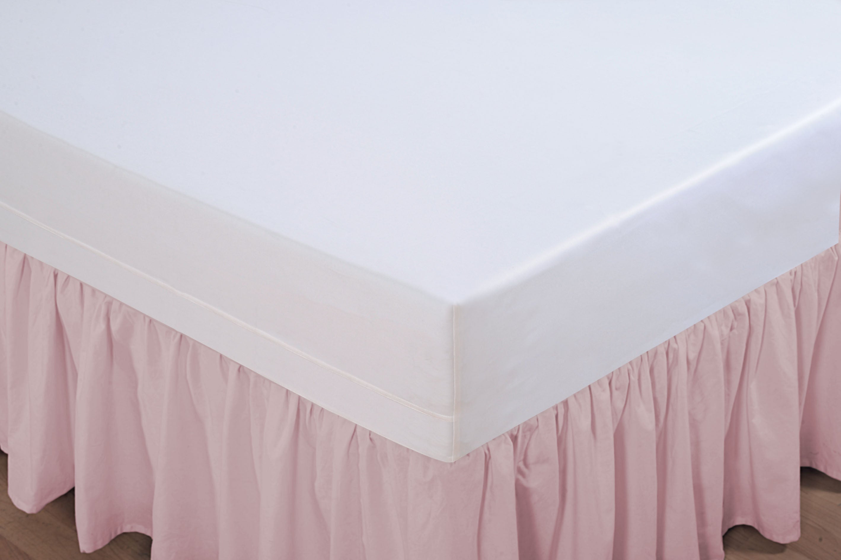 King Waterproof Fitted Mattress Protector – Pure White, Full Skirt Fit (72 x 78 inch)