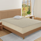 King Waterproof Fitted Mattress Protector – Beige with Geometric Pattern (72 x 78 inch)