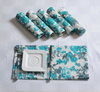 8 Pcs Premium Floral Kitchen Set – Teal Blue