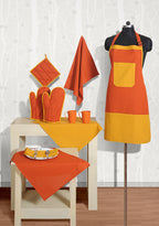 Premium Cotton Kitchen Apron Set with Oven Mitts, Pot Holder & Kitchen Towels - Heat Resistant Cooking Essentials