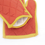 Premium Cotton Kitchen Apron Set with Oven Mitts, Pot Holder & Kitchen Towels - Heat Resistant Cooking Essentials