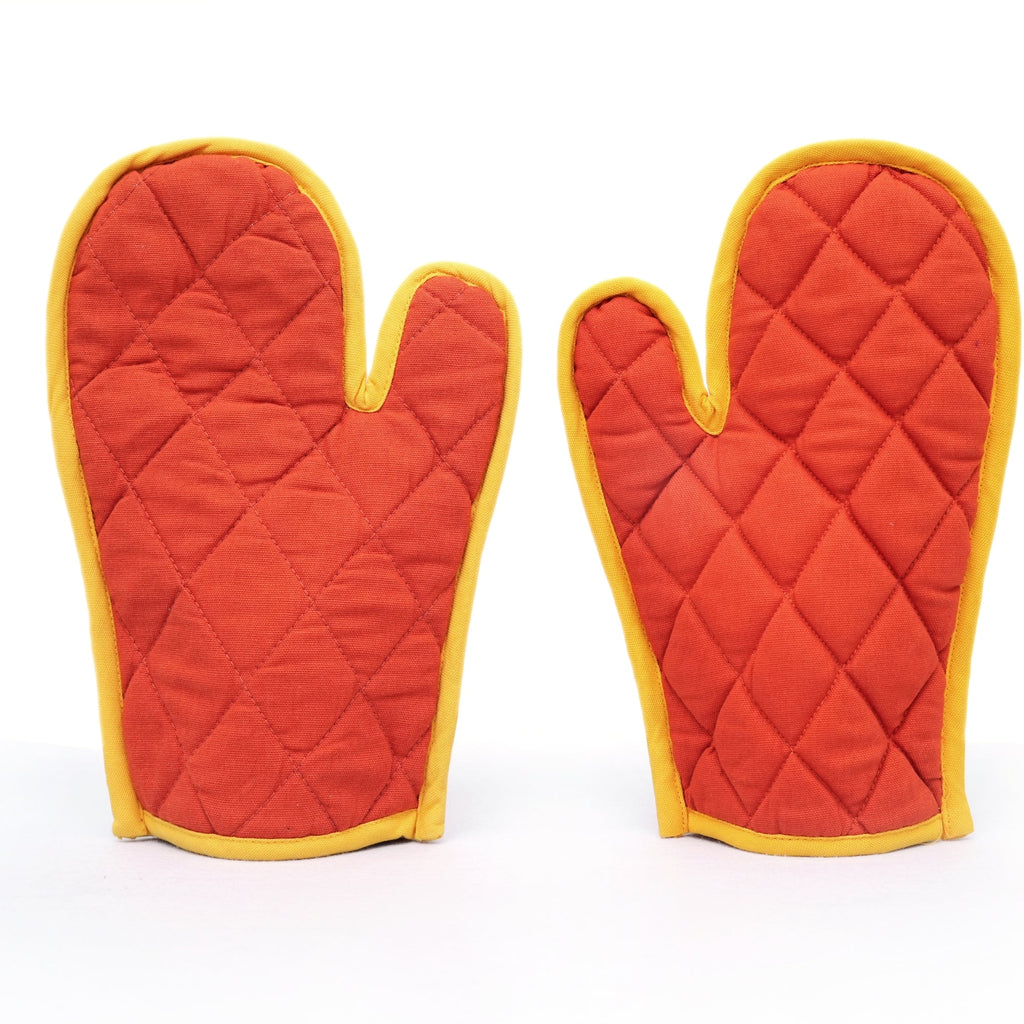 Premium Cotton Kitchen Apron Set with Oven Mitts, Pot Holder & Kitchen Towels - Heat Resistant Cooking Essentials