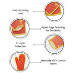 Premium Cotton Kitchen Apron Set with Oven Mitts, Pot Holder & Kitchen Towels - Heat Resistant Cooking Essentials