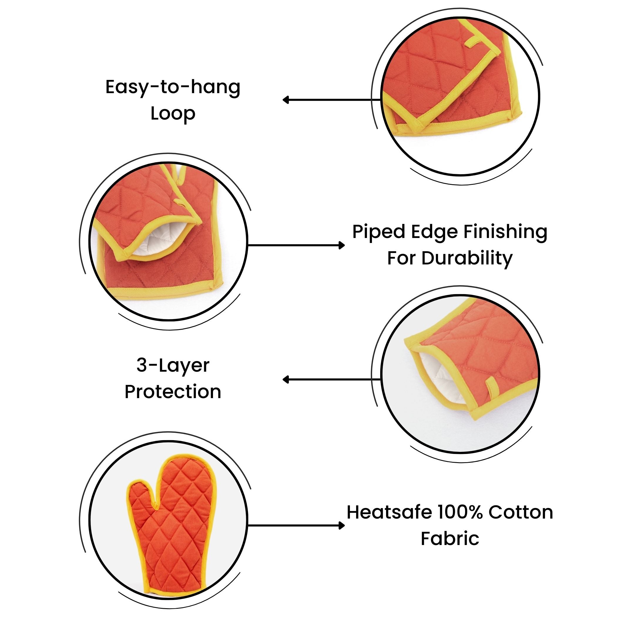 Premium Cotton Kitchen Apron Set with Oven Mitts, Pot Holder & Kitchen Towels - Heat Resistant Cooking Essentials