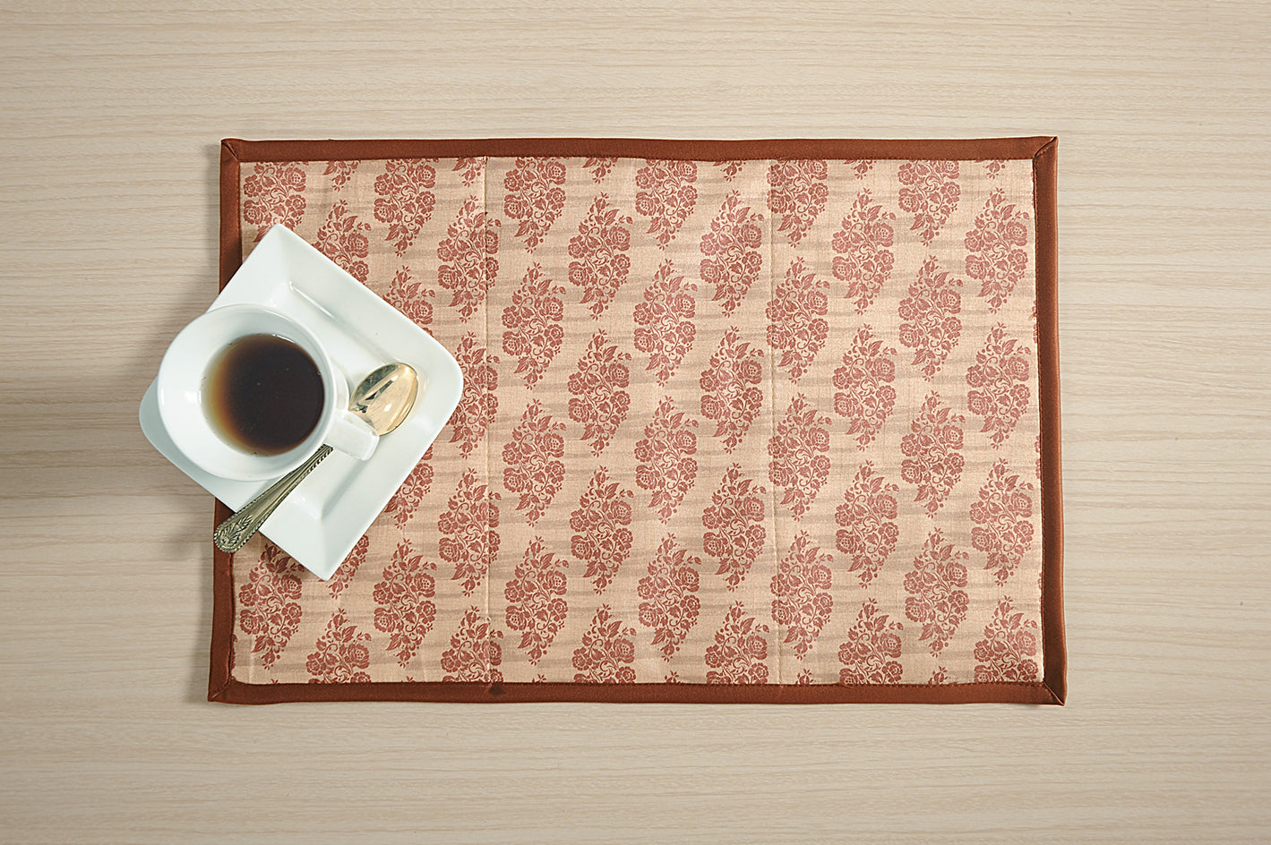 Rust Floral Damask Table Mats – Pack of 4