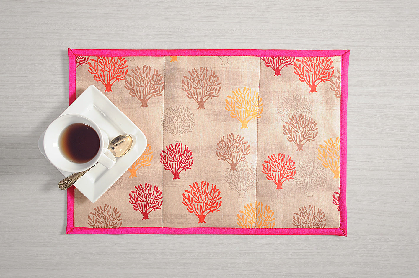 Multicolor Coral Bloom Table Mats – Pack of 6