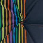 Midnight Rainbow Stripes 240 TC Pure Cotton Bedsheet Set with Pillow Cover