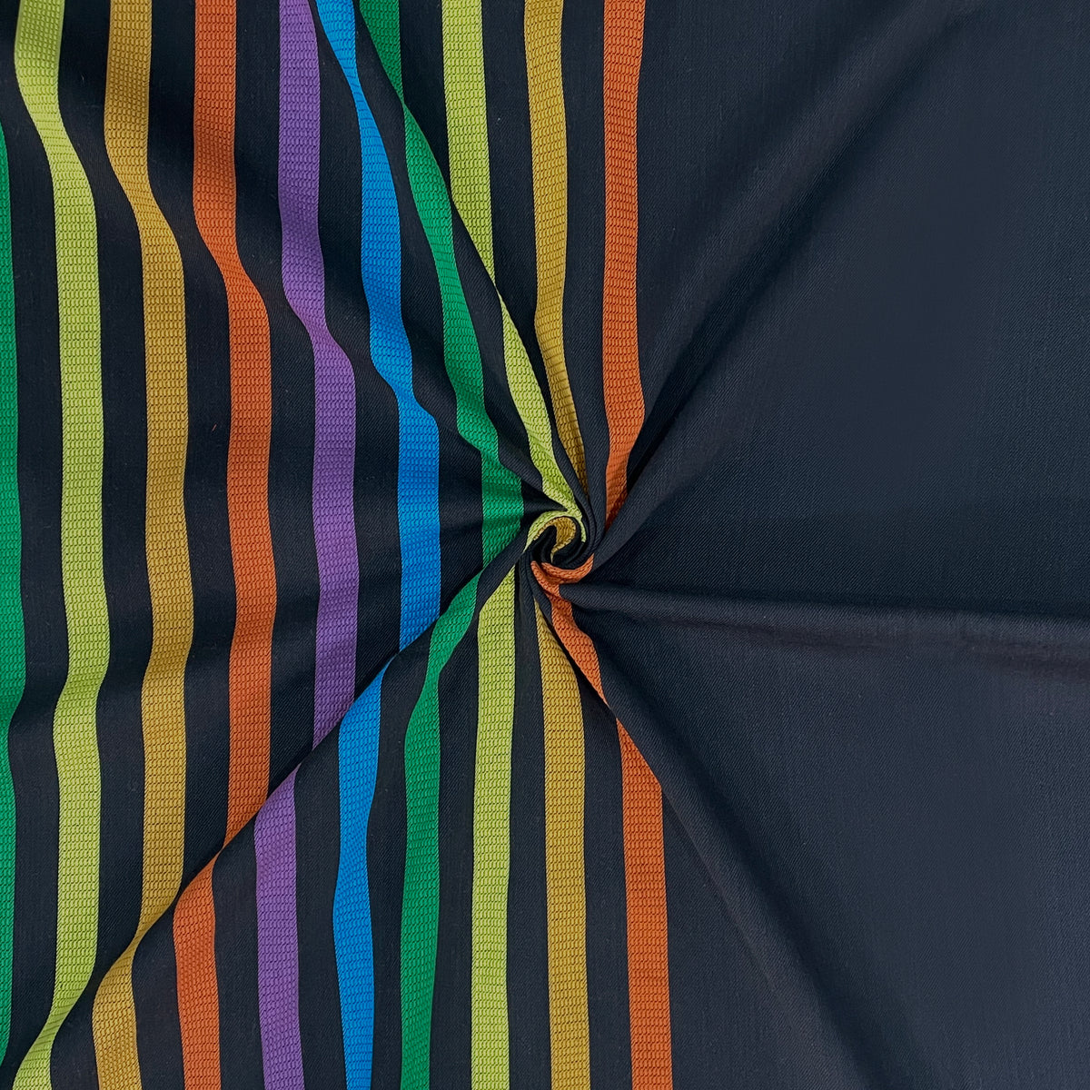 Midnight Rainbow Stripes 240 TC Pure Cotton Bedsheet Set with Pillow Cover