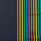 Midnight Rainbow Stripes 240 TC Pure Cotton Bedsheet Set with Pillow Cover