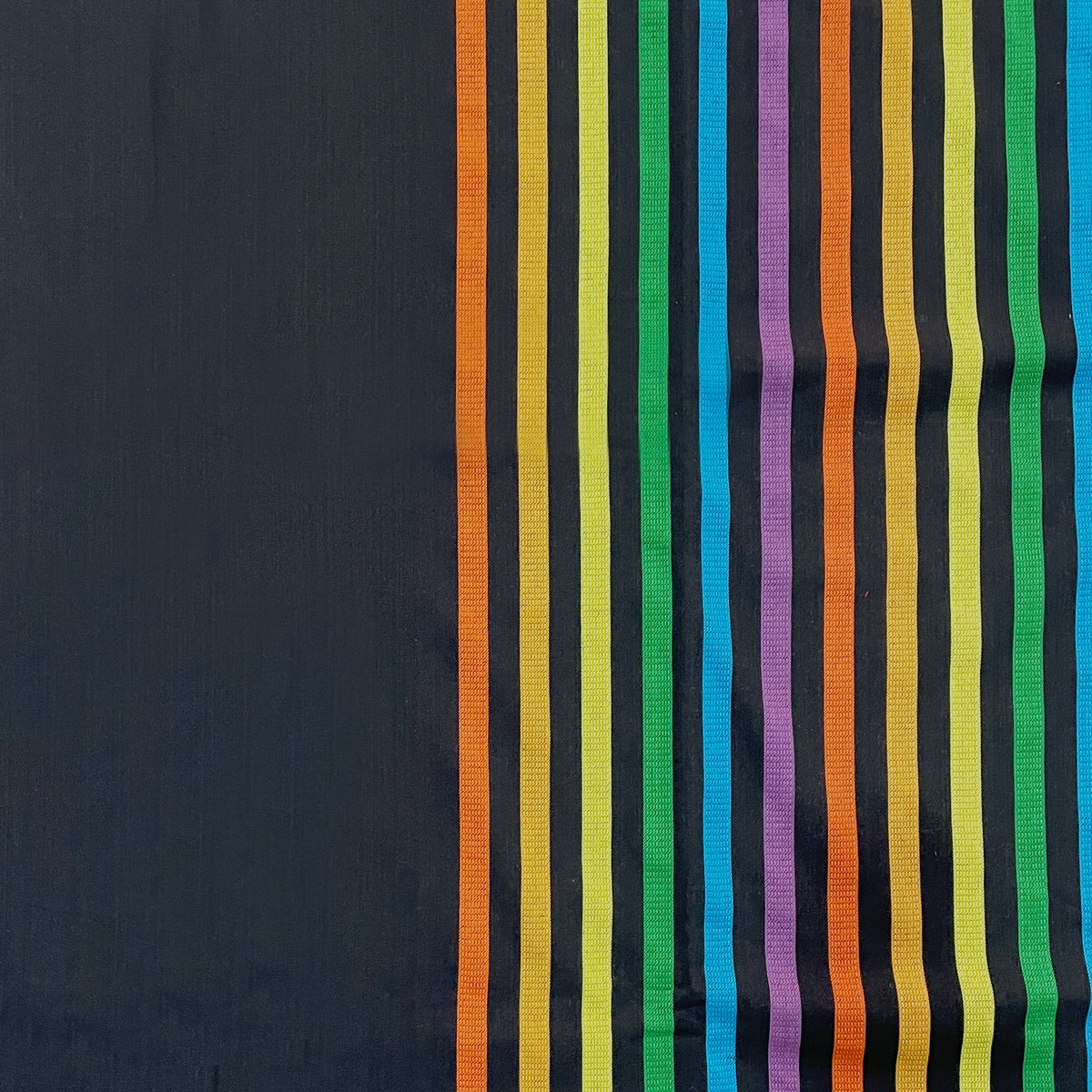 Midnight Rainbow Stripes 240 TC Pure Cotton Bedsheet Set with Pillow Cover
