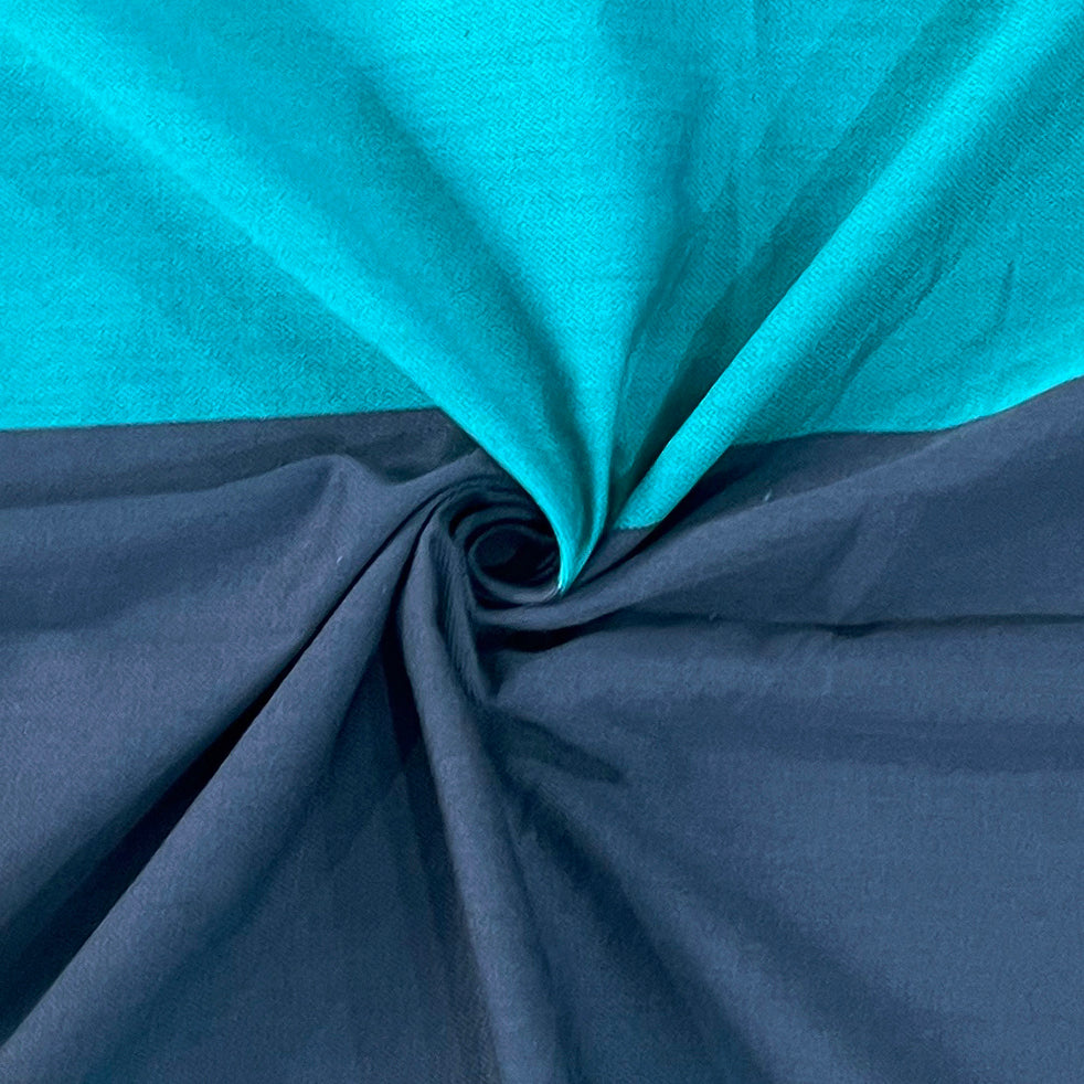 Aqua Marine Bold Stripe 240 TC Pure Cotton Bedsheet Set with Pillow Cover