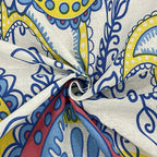 Ivory Rainbow Paisley 120 TC Pure Cotton Bedsheet Set with Pillow Cover