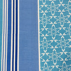 Aqua Geometric Stripe 120 TC Pure Cotton Bedsheet Set with Pillow Cover