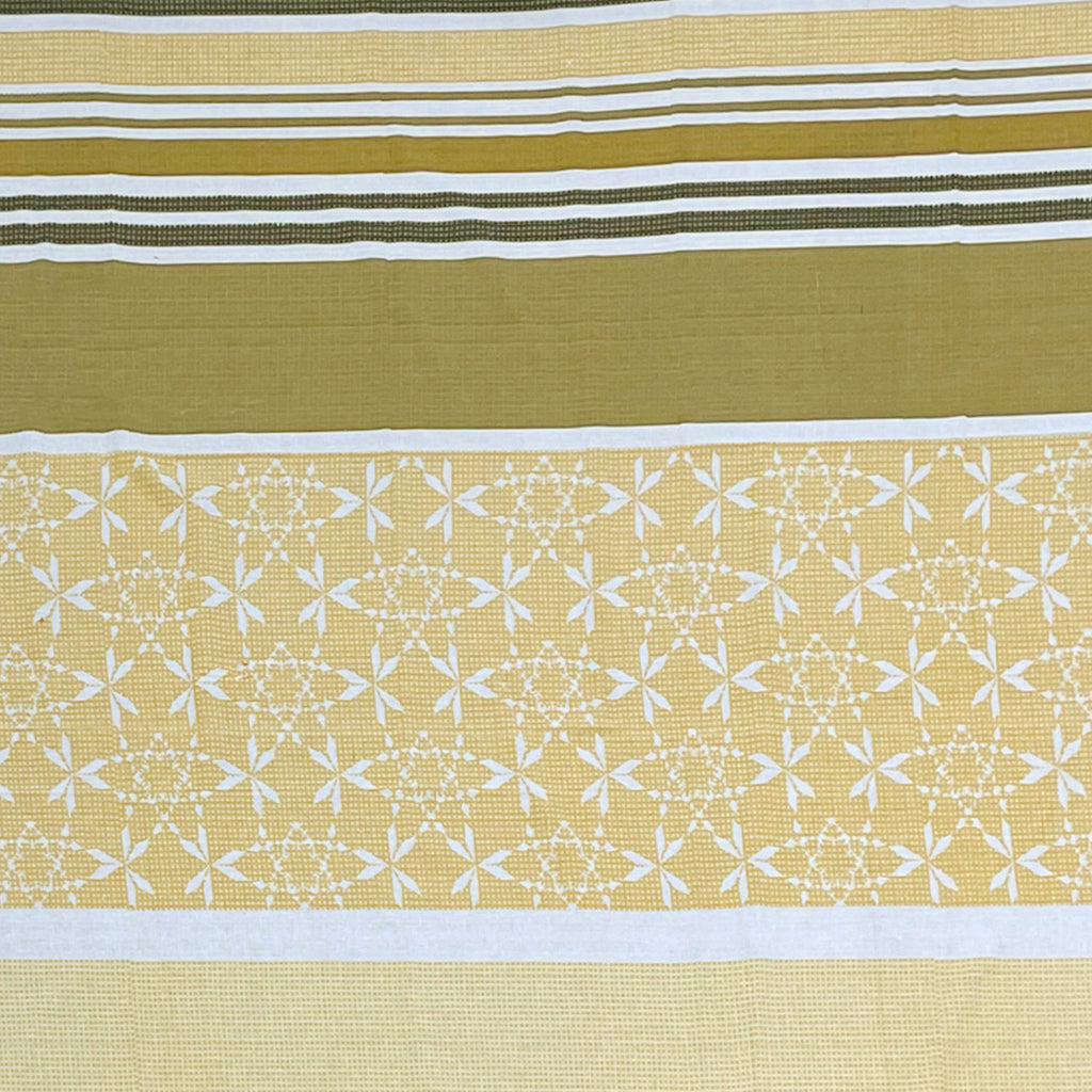 Mustard Meadow Stripe 120 TC Pure Cotton Bedsheet Set with Pillow Cover