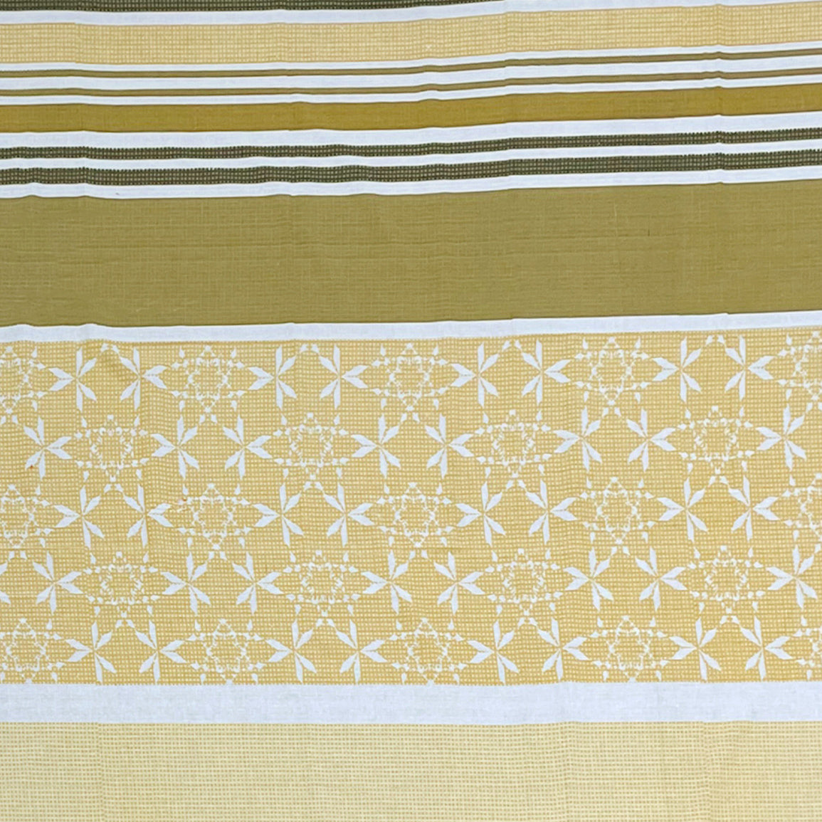Mustard Meadow Stripe 120 TC Pure Cotton Bedsheet Set with Pillow Cover