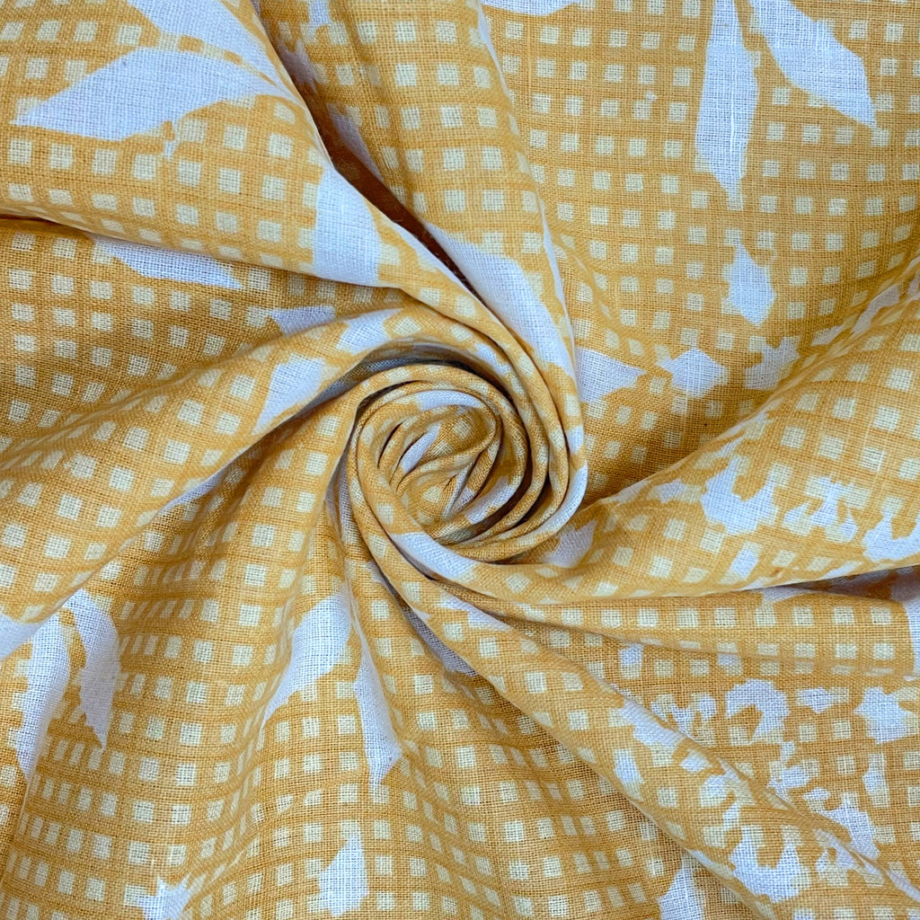 Mustard Meadow Stripe 120 TC Pure Cotton Bedsheet Set with Pillow Cover
