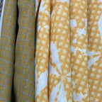 Mustard Meadow Stripe 120 TC Pure Cotton Bedsheet Set with Pillow Cover