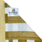 Mustard Meadow Stripe 120 TC Pure Cotton Bedsheet Set with Pillow Cover