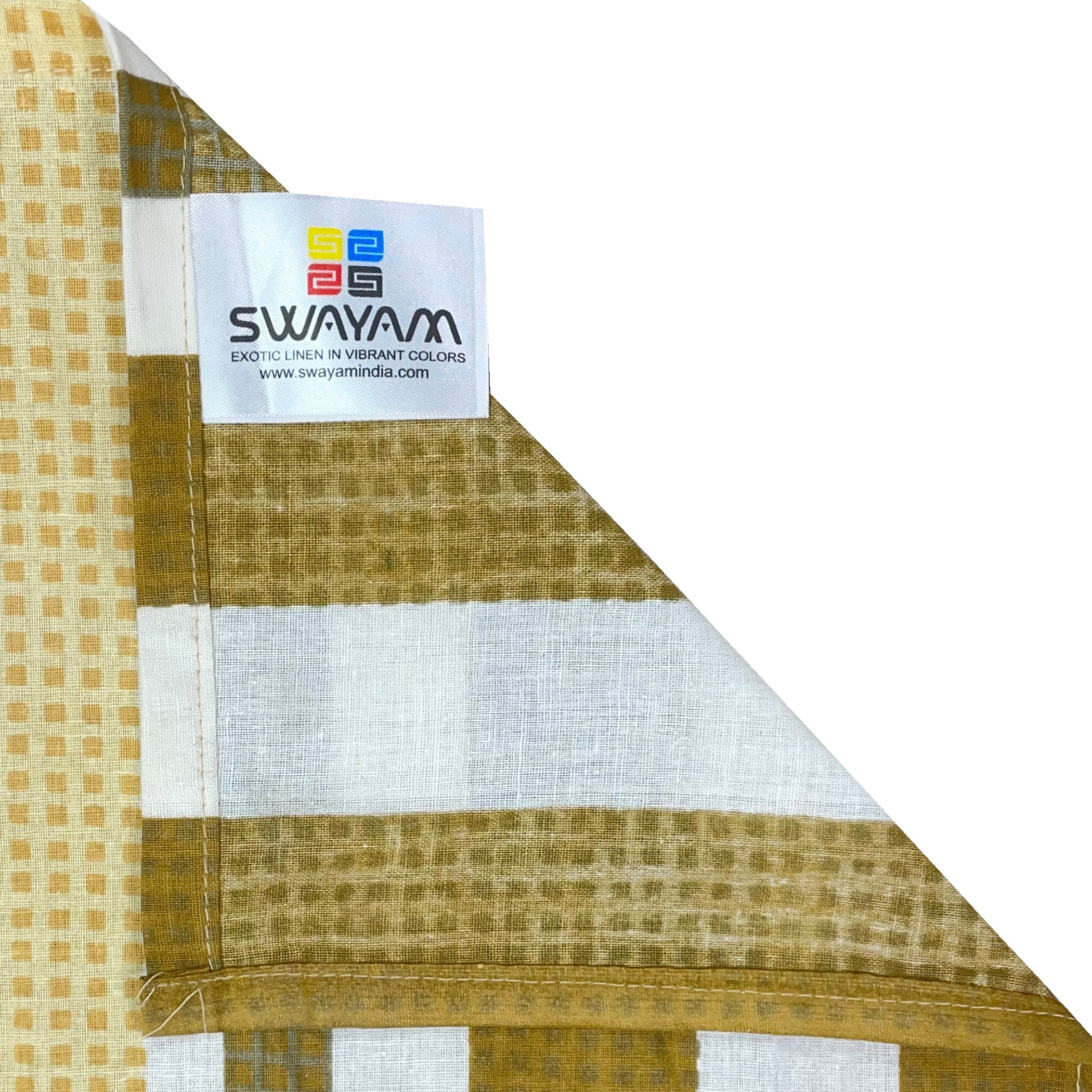 Mustard Meadow Stripe 120 TC Pure Cotton Bedsheet Set with Pillow Cover