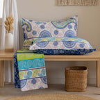 Tropical Paisley Stripe 120 TC Pure Cotton Bedsheet Set with Pillow Cover