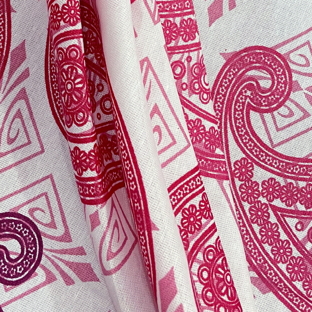 Berry Paisley Patchwork 120 TC Pure Cotton Bedsheet Set with Pillow Cover