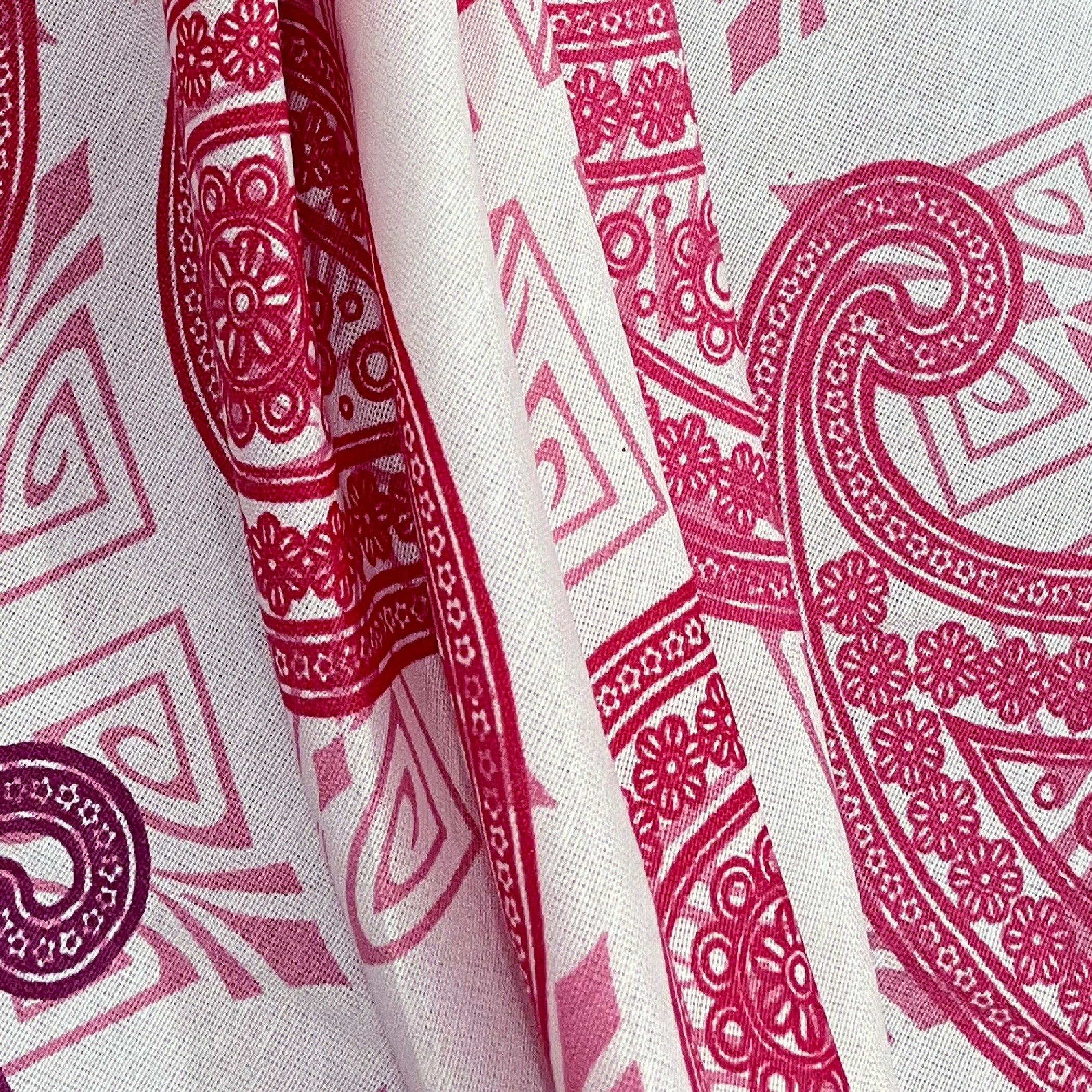 Berry Paisley Patchwork 120 TC Pure Cotton Bedsheet Set with Pillow Cover