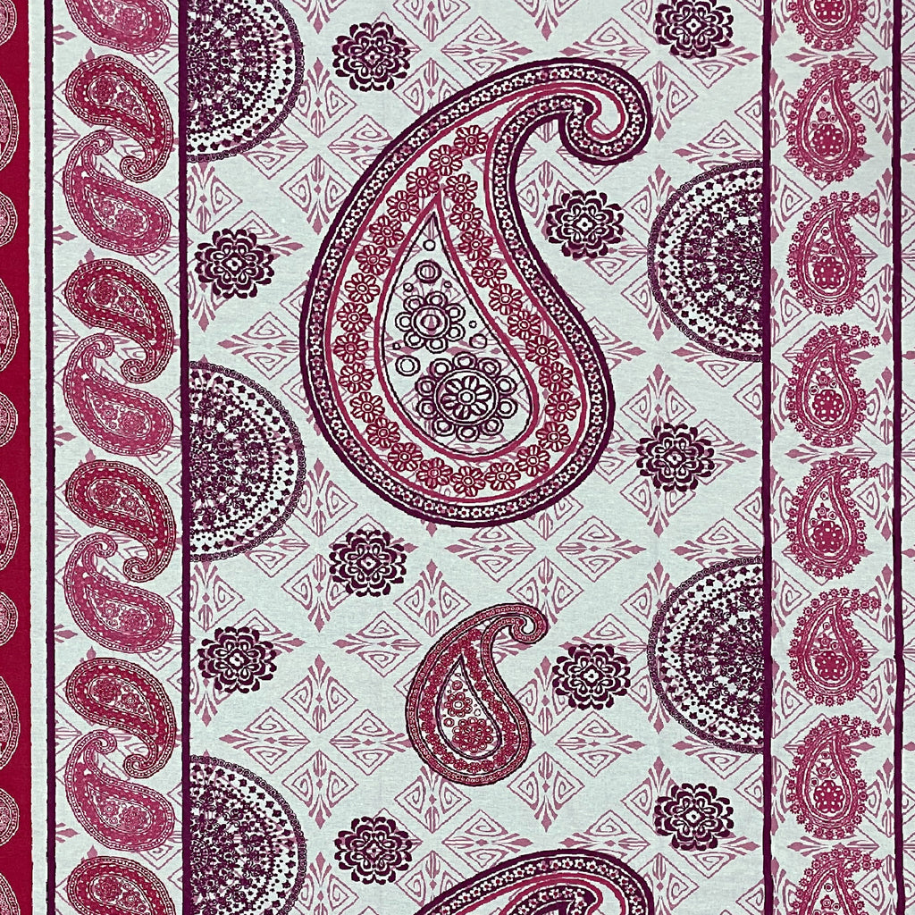 Berry Paisley Patchwork 120 TC Pure Cotton Bedsheet Set with Pillow Cover