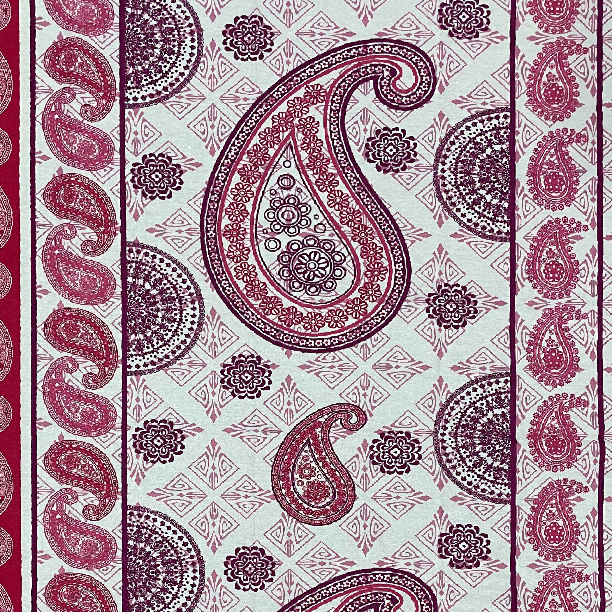 Berry Paisley Patchwork 120 TC Pure Cotton Bedsheet Set with Pillow Cover