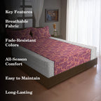 Terracotta Maze 120 TC Pure Cotton Bedsheet Set with Pillow Cover