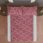 Terracotta Maze 120 TC Pure Cotton Bedsheet Set with Pillow Cover