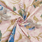 Blush Blue Garden Blooms 120 TC Pure Cotton Bedsheet Set with Pillow Cover