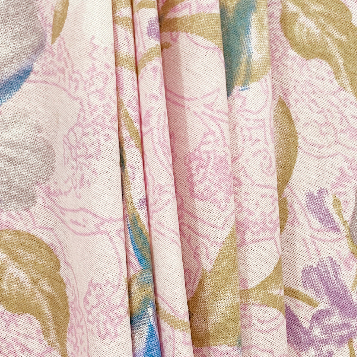 Blush Blue Garden Blooms 120 TC Pure Cotton Bedsheet Set with Pillow Cover