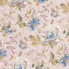 Blush Blue Garden Blooms 120 TC Pure Cotton Bedsheet Set with Pillow Cover
