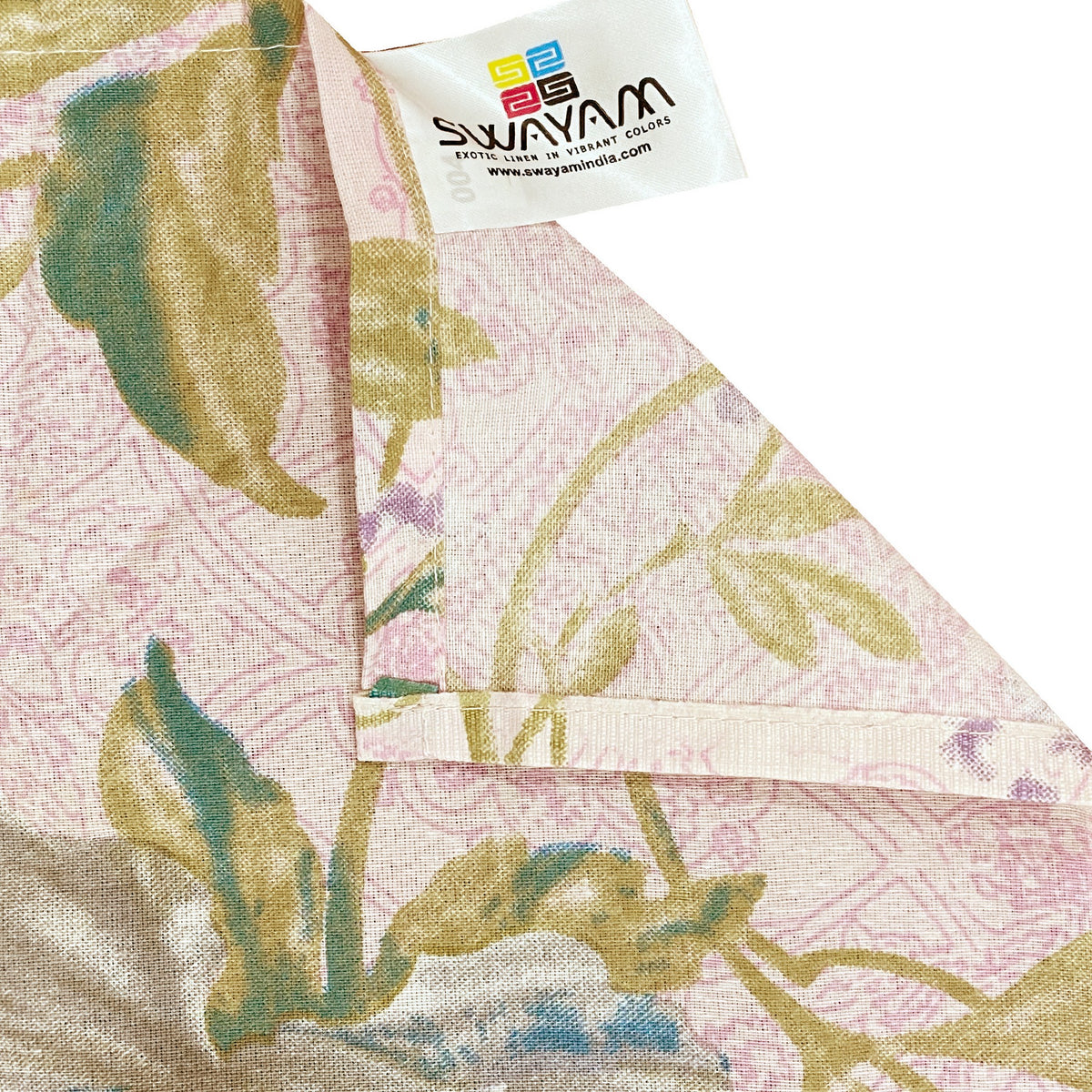 Blush Blue Garden Blooms 120 TC Pure Cotton Bedsheet Set with Pillow Cover