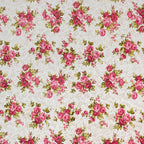Romantic Rose Garden 120 TC Pure Cotton Fitted Bedsheet Set with Pillow Cover