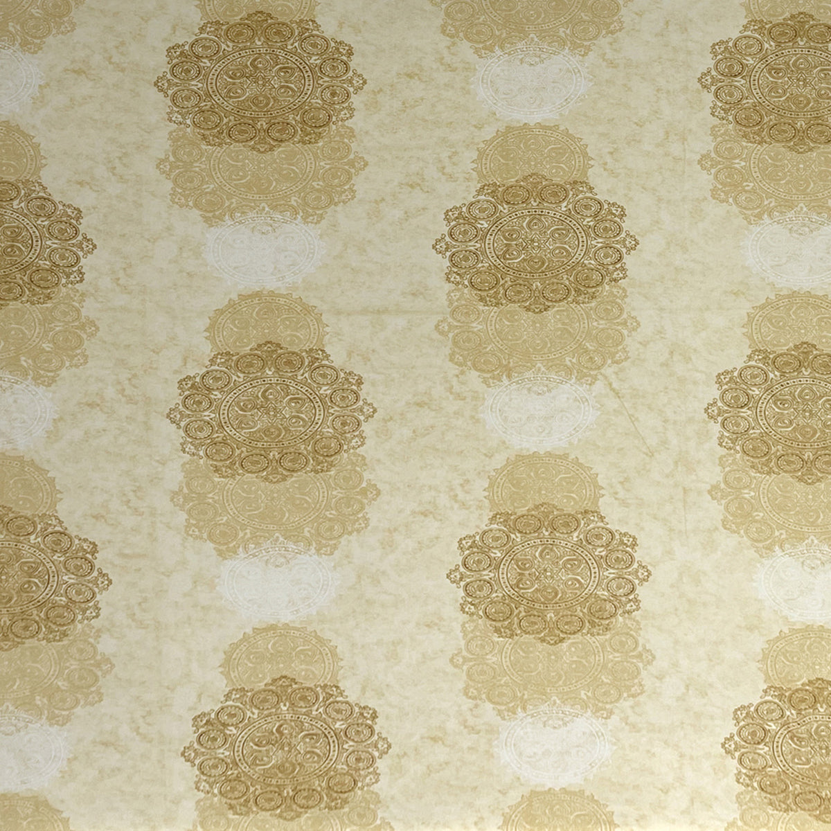 Ivory Golden Medallion 120 TC Pure Cotton Bedsheet Set with Pillow Cover