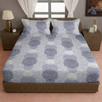 Lavender Medallion Symphony 120 TC Pure Cotton Bedsheet Set with Pillow Cover
