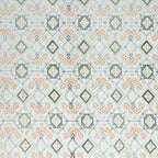Peach Olive Folk Diamonds 120 TC Pure Cotton Bedsheet Set with Pillow Cover