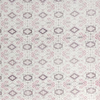 Blush Mauve Folk Diamonds 120 TC Pure Cotton Bedsheet Set with Pillow Cover
