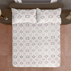 Blush Mauve Folk Diamonds 120 TC Pure Cotton Bedsheet Set with Pillow Cover