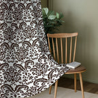 Ivory Brown Regal Damask 330 GSM Polyester 90% Blackout Eyelet Curtain