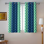 Beige Floral Border 250 GSM Polyester 100% Blackout Eyelet Curtain