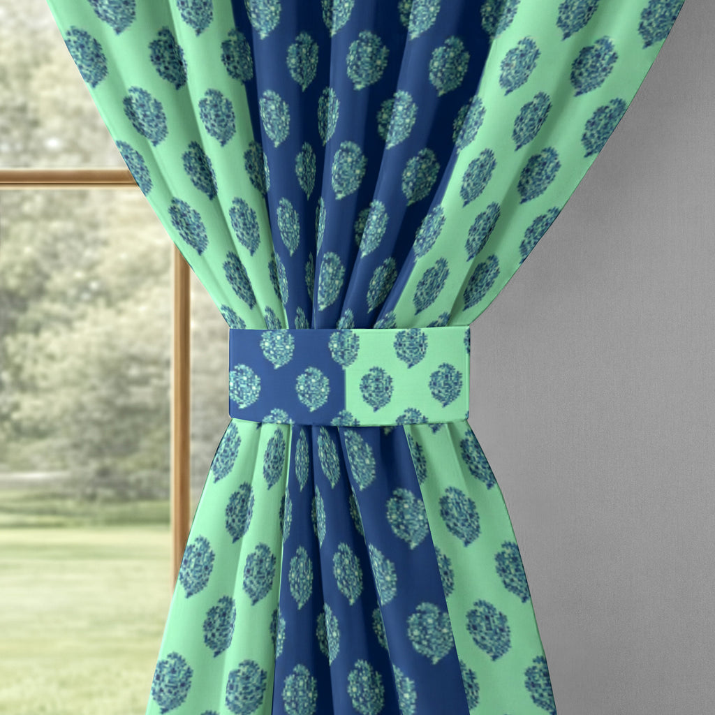 Beige Floral Border 250 GSM Polyester 100% Blackout Eyelet Curtain