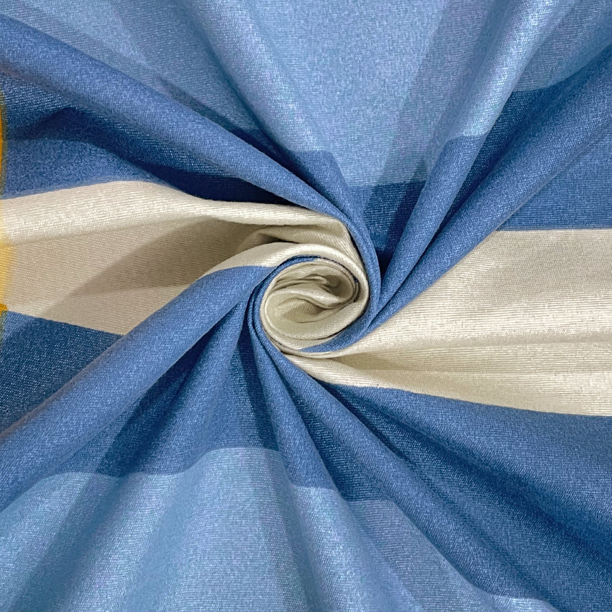 Azure Sunshine Check 180 TC Blended Cotton Bedsheet Set with Pillow Cover