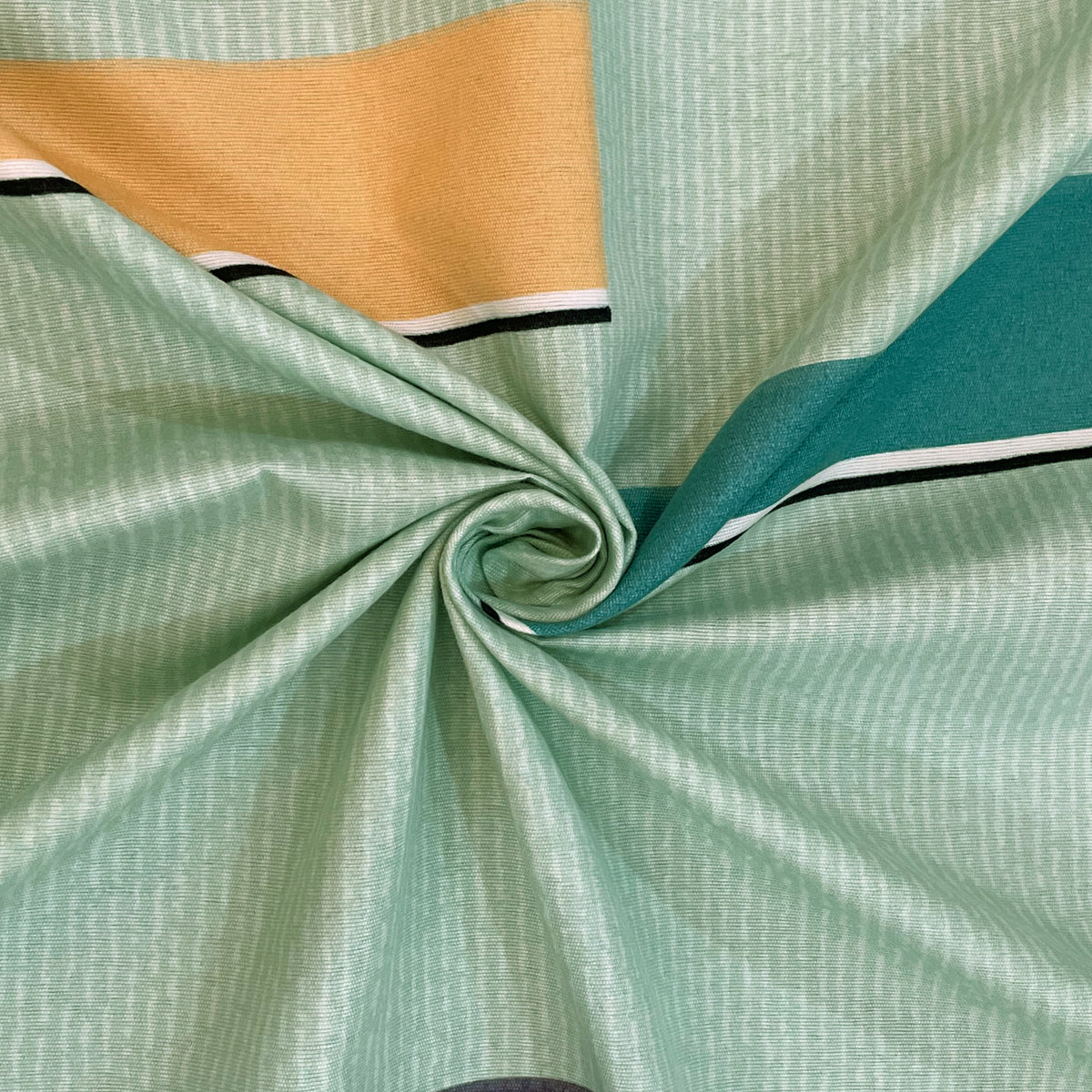 Mint Metro Blocks 180 TC Blended Cotton Bedsheet Set with Pillow Cover