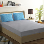 Silver Aqua Textured Harmony 180 TC Pure Cotton Bedsheet Set with Pillow Cover