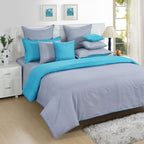 Silver Aqua Textured Harmony 180 TC Pure Cotton Bedsheet Set with Pillow Cover