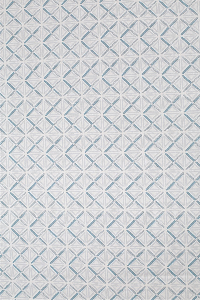 Frost Blue Lattice 200 TC Pure Cotton Bedsheet Set with Pillow Cover