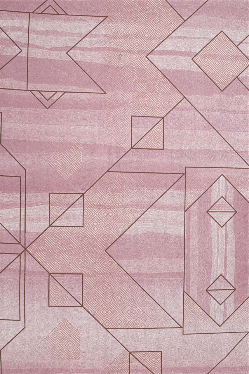 Blush Linear Abstract 200 TC Pure Cotton Bedsheet Set with Pillow Cover